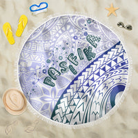 Pasifika Festival Beach Blanket Tribal Pattern Violet Version