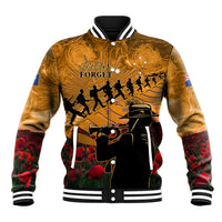 ANZAC Day 2024 Baseball Jacket Silver Fern With A Trumpet Soldier LT01 Unisex Art - Polynesian Pride