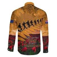 ANZAC Day 2024 Family Matching Off Shoulder Long Sleeve Dress and Hawaiian Shirt Silver Fern With A Trumpet Soldier LT01 - Polynesian Pride