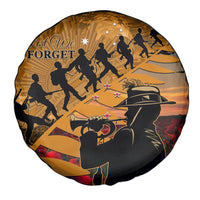 ANZAC Day 2024 Spare Tire Cover Silver Fern With A Trumpet Soldier