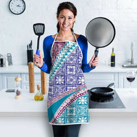 Hawaiian Quilt Pattern Apron Purple Blue Color Mixed - Polynesian Pride