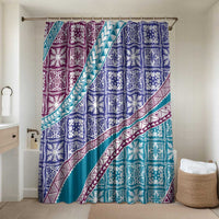 Hawaiian Quilt Pattern Bathroom Set Purple Blue Color Mixed - Polynesian Pride