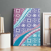 Hawaiian Quilt Pattern Canvas Wall Art Purple Blue Color Mixed LT01 - Polynesian Pride