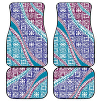 Hawaiian Quilt Pattern Car Mats Purple Blue Color Mixed - Polynesian Pride