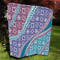 Hawaiian Quilt Pattern Quilt Purple Blue Color Mixed - Polynesian Pride