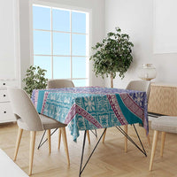 Hawaiian Quilt Pattern Tablecloth Purple Blue Color Mixed - Polynesian Pride