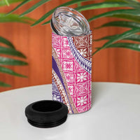 Hawaiian Quilt Pattern 4 in 1 Can Cooler Tumbler Sweet Color Mixed - Polynesian Pride