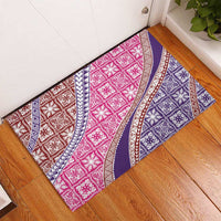 Hawaiian Quilt Pattern Rubber Doormat Sweet Color Mixed - Polynesian Pride