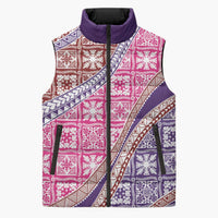 Hawaiian Quilt Pattern Sleeveless Puffer Jacket Sweet Color Mixed - Polynesian Pride
