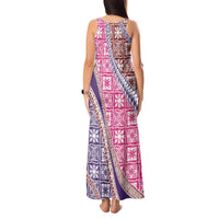 Hawaiian Quilt Pattern Tank Maxi Dress Sweet Color Mixed - Polynesian Pride