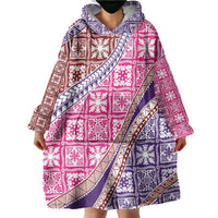 Hawaiian Quilt Pattern Wearable Blanket Hoodie Sweet Color Mixed - Polynesian Pride