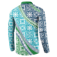 Hawaiian Quilt Pattern Button Sweatshirt Fresh Color Mixed - Polynesian Pride