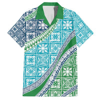 Hawaiian Quilt Pattern Family Matching Off Shoulder Maxi Dress and Hawaiian Shirt Fresh Color Mixed - Polynesian Pride
