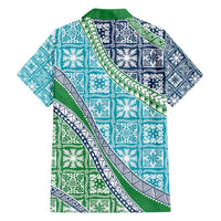 Hawaiian Quilt Pattern Family Matching Tank Maxi Dress and Hawaiian Shirt Fresh Color Mixed - Polynesian Pride