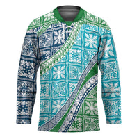 Hawaiian Quilt Pattern Hockey Jersey Fresh Color Mixed - Polynesian Pride