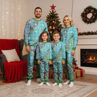 Hawaiian Quilt Pattern Christmas Pajama Set Fresh Color Mixed - Polynesian Pride