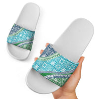 Hawaiian Quilt Pattern Slide Sandals Fresh Color Mixed - Polynesian Pride
