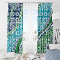 Hawaiian Quilt Pattern Window Curtain Fresh Color Mixed - Polynesian Pride