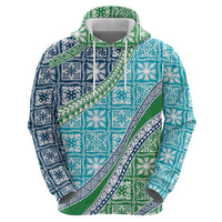 Hawaiian Quilt Pattern Zip Hoodie Fresh Color Mixed - Polynesian Pride