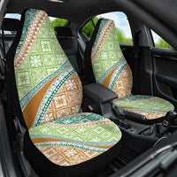 Hawaiian Quilt Pattern Car Seat Cover Green Chestnut Color Mixed - Polynesian Pride