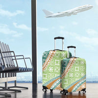 Hawaiian Quilt Pattern Luggage Cover Green Chestnut Color Mixed - Polynesian Pride