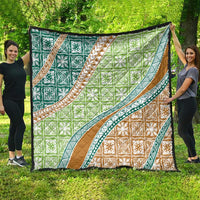 Hawaiian Quilt Pattern Quilt Green Chestnut Color Mixed - Polynesian Pride