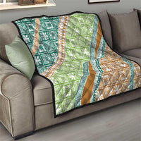 Hawaiian Quilt Pattern Quilt Green Chestnut Color Mixed - Polynesian Pride
