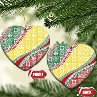 Hawaiian Quilt Pattern Ceramic Ornament Special Color Mixed - Polynesian Pride