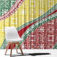 Hawaiian Quilt Pattern Window Curtain Special Color Mixed - Polynesian Pride