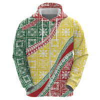 Hawaiian Quilt Pattern Zip Hoodie Special Color Mixed - Polynesian Pride