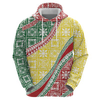 Hawaiian Quilt Pattern Zip Hoodie Special Color Mixed - Polynesian Pride