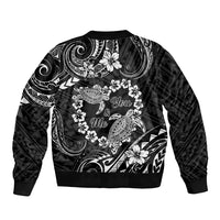 Polynesian Turtle Valentine Sleeve Zip Bomber Jacket You And Me Hibiscus Heart LT01 - Polynesian Pride