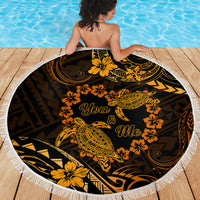Polynesian Turtle Valentine Beach Blanket You And Me Gold Hibiscus Heart LT01 - Polynesian Pride