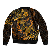 Polynesian Turtle Valentine Bomber Jacket You And Me Gold Hibiscus Heart LT01 - Polynesian Pride