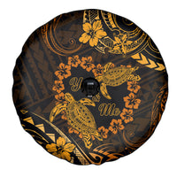Polynesian Turtle Valentine Spare Tire Cover You And Me Gold Hibiscus Heart LT01 - Polynesian Pride