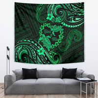 Polynesian Turtle Valentine Tapestry You And Me Green Hibiscus Heart LT01 - Polynesian Pride