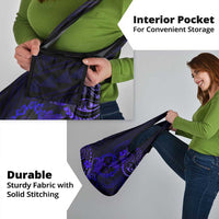 Polynesian Turtle Valentine Grocery Bag You And Me Navy Blue Hibiscus Heart