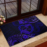 Polynesian Turtle Valentine Rubber Doormat You And Me Navy Blue Hibiscus Heart LT01 - Polynesian Pride