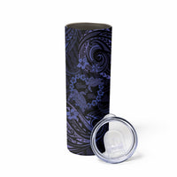 Polynesian Turtle Valentine Skinny Tumbler You And Me Navy Blue Hibiscus Heart