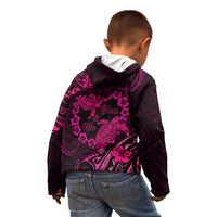 Polynesian Turtle Valentine Kid Hoodie You And Me Pink Hibiscus Heart LT01 - Polynesian Pride