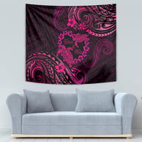 Polynesian Turtle Valentine Tapestry You And Me Pink Hibiscus Heart LT01 - Polynesian Pride