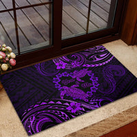 Polynesian Turtle Valentine Rubber Doormat You And Me Purple Hibiscus Heart LT01 - Polynesian Pride