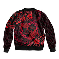 Polynesian Turtle Valentine Bomber Jacket You And Me Red Hibiscus Heart LT01 - Polynesian Pride