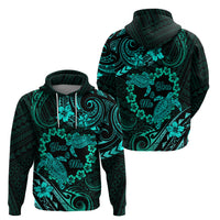 Polynesian Turtle Valentine Zip Hoodie You And Me Turquoise Hibiscus Heart LT01 - Polynesian Pride