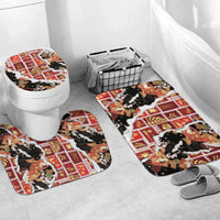 Hawaii Japanese Culture Black Bathroom Set Spring Cranes Aloha Pattern