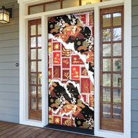 Hawaii Japanese Culture Black Door Cover Spring Cranes Aloha Pattern