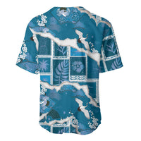 Hawaii Japanese Culture Blue Baseball Jersey Spring Cranes Aloha Pattern