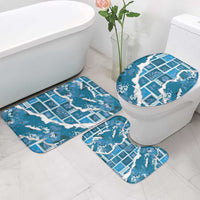 Hawaii Japanese Culture Blue Bathroom Set Spring Cranes Aloha Pattern