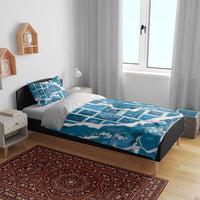 Hawaii Japanese Culture Blue Bedding Set Spring Cranes Aloha Pattern LT01 - Polynesian Pride