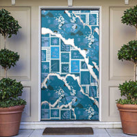 Hawaii Japanese Culture Blue Door Cover Spring Cranes Aloha Pattern